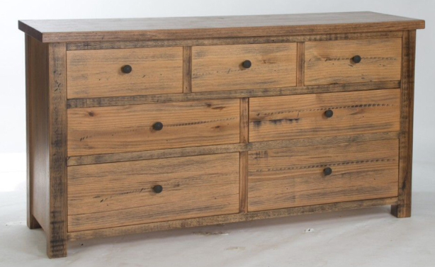 Jackie 1500 wide 7 drawer chest Aged & Distressed